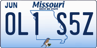 MO license plate OL1S5Z