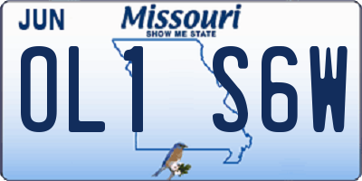 MO license plate OL1S6W