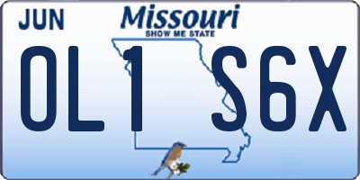 MO license plate OL1S6X