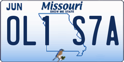 MO license plate OL1S7A