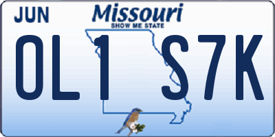 MO license plate OL1S7K