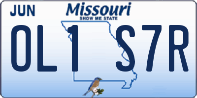 MO license plate OL1S7R
