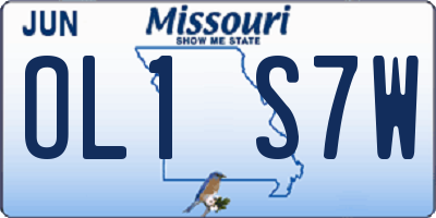 MO license plate OL1S7W
