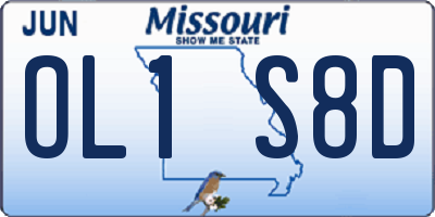 MO license plate OL1S8D