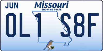 MO license plate OL1S8F
