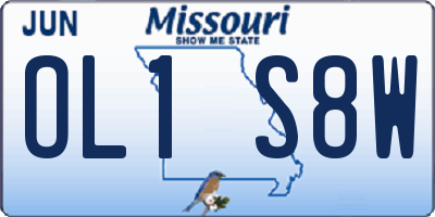 MO license plate OL1S8W