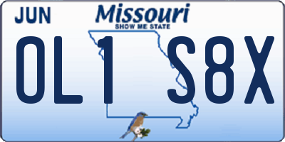 MO license plate OL1S8X