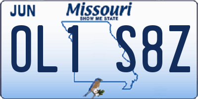 MO license plate OL1S8Z