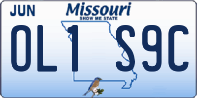 MO license plate OL1S9C
