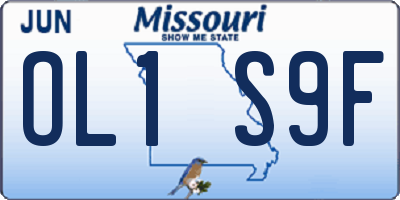 MO license plate OL1S9F