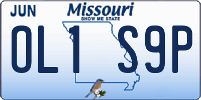 MO license plate OL1S9P
