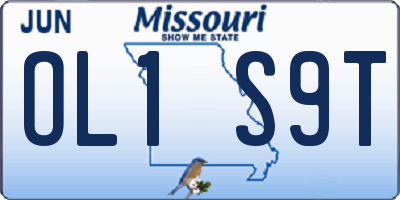 MO license plate OL1S9T