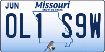 MO license plate OL1S9W