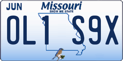 MO license plate OL1S9X