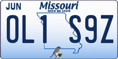 MO license plate OL1S9Z