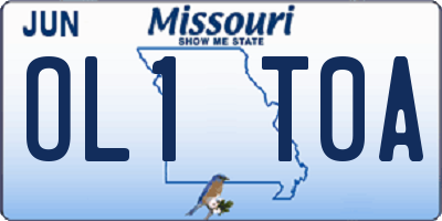 MO license plate OL1T0A