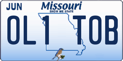 MO license plate OL1T0B