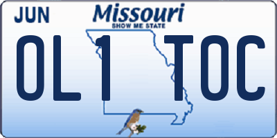 MO license plate OL1T0C