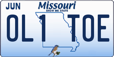 MO license plate OL1T0E