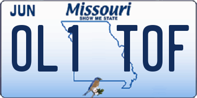 MO license plate OL1T0F