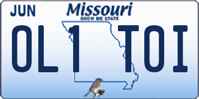 MO license plate OL1T0I