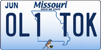 MO license plate OL1T0K