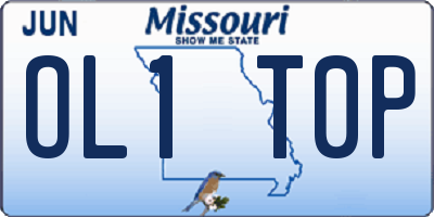 MO license plate OL1T0P