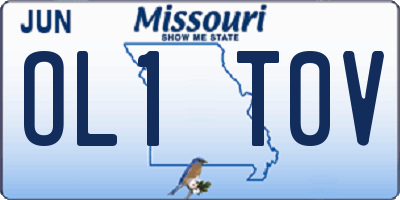 MO license plate OL1T0V