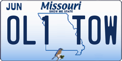 MO license plate OL1T0W