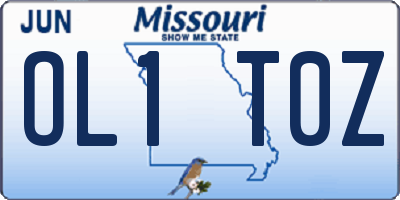 MO license plate OL1T0Z