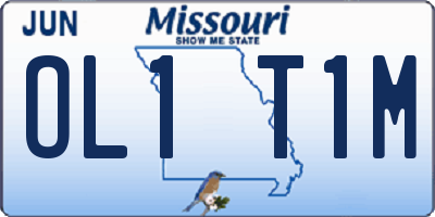MO license plate OL1T1M