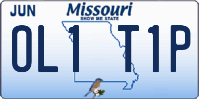 MO license plate OL1T1P