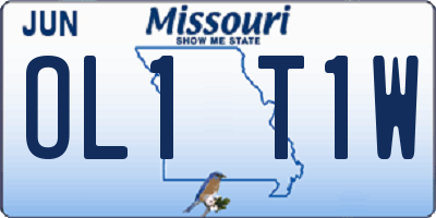MO license plate OL1T1W