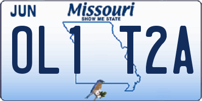 MO license plate OL1T2A