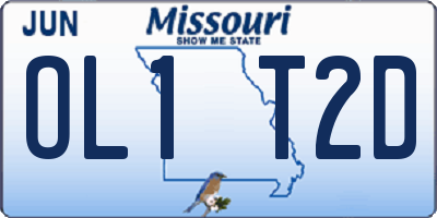 MO license plate OL1T2D