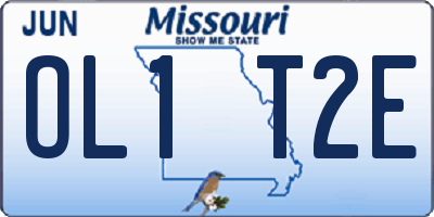MO license plate OL1T2E