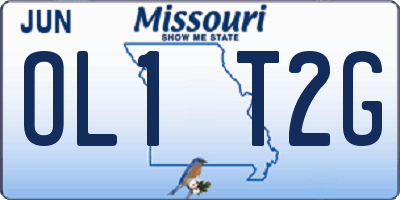 MO license plate OL1T2G