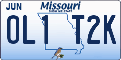 MO license plate OL1T2K