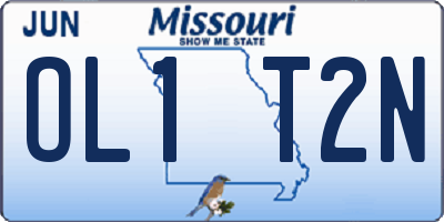 MO license plate OL1T2N