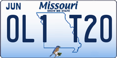 MO license plate OL1T2O