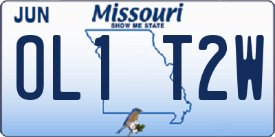 MO license plate OL1T2W