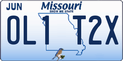 MO license plate OL1T2X