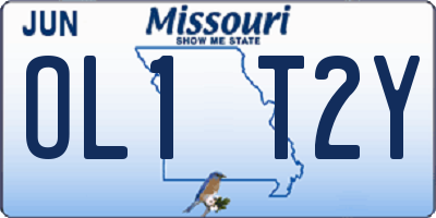 MO license plate OL1T2Y