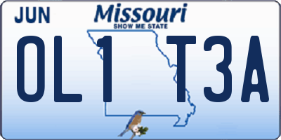 MO license plate OL1T3A