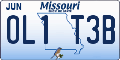 MO license plate OL1T3B