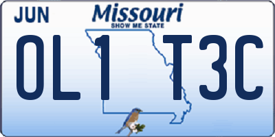 MO license plate OL1T3C