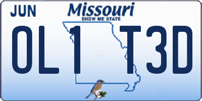 MO license plate OL1T3D