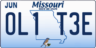 MO license plate OL1T3E