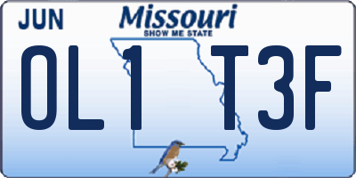 MO license plate OL1T3F