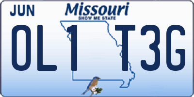 MO license plate OL1T3G